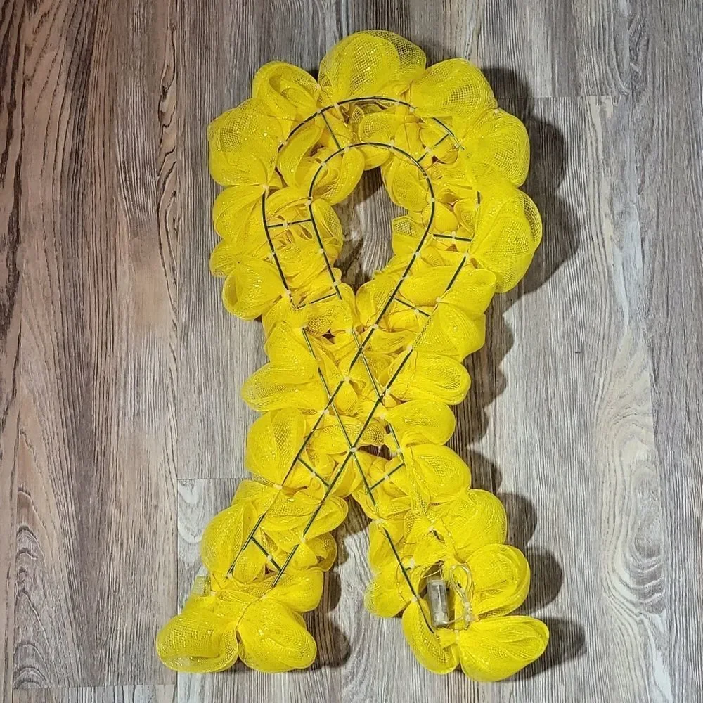 Yellow Awareness Wreath with Lights